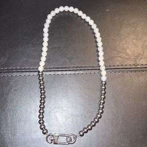 Vitaly Design Mens Akoya Pearl Chain Necklace
